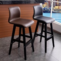 Chaise de bar à dossier en bois massif, style luxe léger, minimalisme moderne, tabouret haut pour la maison, café, salon de thé, design haut de gamme et épuré