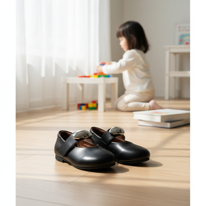 Chaussures habillées en cuir premium coréennes OZKIZ pour enfants PD14 Filles 2-6 ans Printemps/Automne Mode enfantine avec détail boucle Vente en gros - Product Image 3