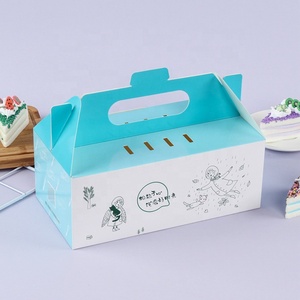 Logo del cartone per imballaggio alimentare con stampa personalizzata con manico Gable Luxury Cookie Cake Packaging Box Bakery