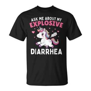Camiseta de unicornio con meme de diarrea explosiva, regalo divertido para hombres y mujeres, talla adulta S a 3Xl - Product Image 1