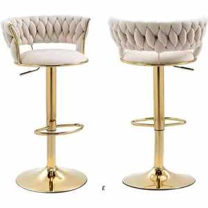 كرسي بار دوار 360 درجة لأثاث غرفة الطعام، مقاوم للانزلاق، كراسي مطبخ بإطار معدني متين - Product Image 4