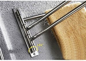 WEKIS Porte-serviettes mural pivotant à 3 niveaux en acier inoxydable pour salle de bain - Product Image 6