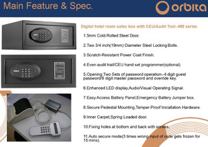OBT-2043MB Basics Electronic Digital Steel <b>Security</b> Safe Home Office Hotel Money Cash Safe <b>Box</b> With Two Keys Password - Product Image 4