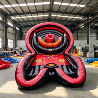 Jeu de lancer d'anneaux gonflable commercial en PVC pour extérieur, jeu de fléchettes gonflable pour enfants, idéal pour les fêtes et événements.