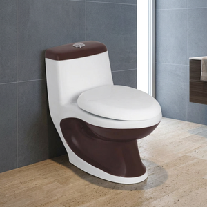 Inodoro Sanitario Moderno y Duradero de Una Pieza con Sifón en S y Sifón en P, de Porcelana, con Doble Descarga, Montado en el Suelo, para Uso Exterior - Product Image 5