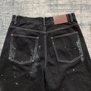 DENIMGUYS Pantalons en denim personnalisés avec strass, déchirés, tendance, style streetwear, peinture blanche, pantalons amples pour hommes, taille plus - Product Image 5
