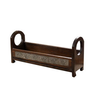 Caja de almacenamiento de cosméticos retro de madera maciza, organizador de maquillaje de escritorio, estante de madera hecho en Tailandia para tocador de baño - Product Image 5