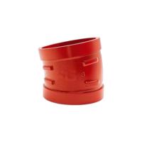 Coude rainuré 11.25 °   22.5 °   45 °   Raccord de tuyauterie rainuré en fonte ductile à 90 degrés pour la protection incendie PN10/PN16/PN25