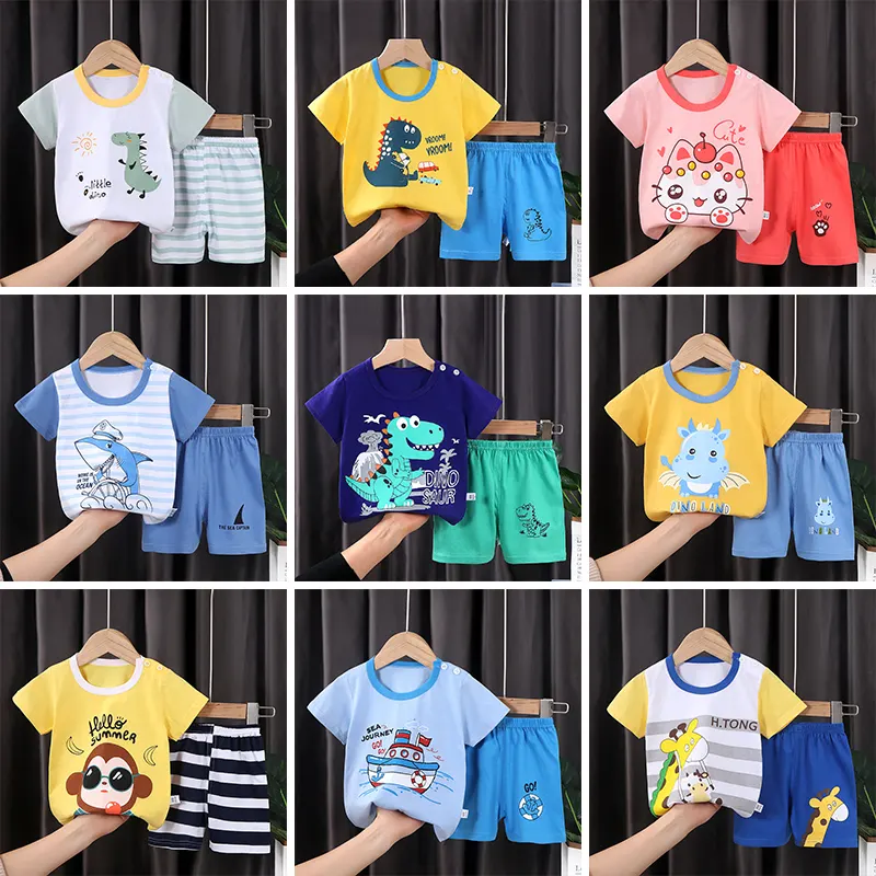 Fabrik liefern Kinder kleidung Sommer 2 Stück Kinder Shorts T-Shirts Sets für Jungen Mädchen Kleidung Sets