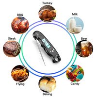 Thermomètre de cuisine numérique étanche à lecture instantanée pour café, thé, aliments, barbecue, viande