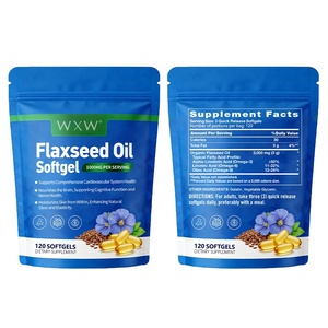 Cápsulas de Aceite de Linaza Orgánico de 1000 mg, Suplemento Herbal Diario para la Salud del Corazón, Cerebro, Piel y Funciones Cognitivas en Adultos - Product Image 1