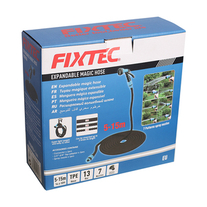 สายยางรดน้ำแบบขยายได้ FIXTEC น้ำหนักเบา พร้อมข้อต่อขนาด 1/2''-3/4'' สำหรับรดน้ำต้นไม้/สวน/ล้างรถ สายยางรดน้ำแบบเกลียว - Product Image 4