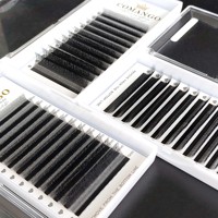 Extensions de cils CoMango en forme de U 2D 3D 4D 5D, courbure C D M, cils naturels doux en fibres technologiques, plateaux de cils