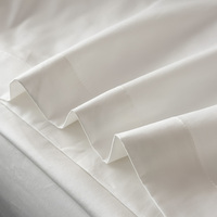 Drap plat King Size personnalisé, 100% coton écologique, 200 fils, blanc uni, pour lits d'hôtel, d'hôpital et de maison, vente en gros