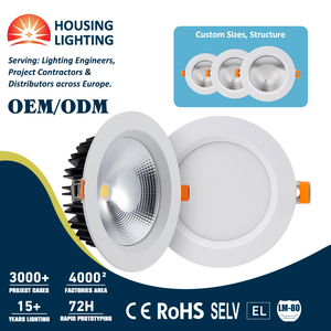 Luces LED Empotradas de Techo Redondas de 9W 18W 24W 30W SMD, 100 Grados, Modernas, de Aluminio Fundido a Presión, Instalación con Resorte - Product Image 1
