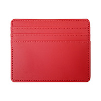 Dompet Kartu PU pria/wanita, dompet kartu kulit PU ramping banyak warna dengan saku depan panjang koin dan tempat kartu
