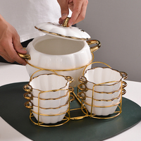 Luxuriöses Bone China Geschirrset, Keramik-Suppentopf mit Ständer, Umweltfreundliche Porzellan-Terrine für Hotels
