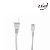 Weißes Netzkabel mit US-Doppelstecker, UL & ETL Zertifiziertes PVC-Kabel, Anpassbare Länge für Elektronische Geräte