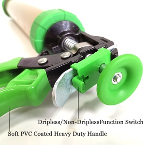 Heavy Duty PVC Coated 600ml Industrial DIY <strong>Caulking</strong> <strong>Gun</strong> Smooth Pin Manual Power Drip-less Steel Sausage Manual PVC Coated Handle - Product Image 3