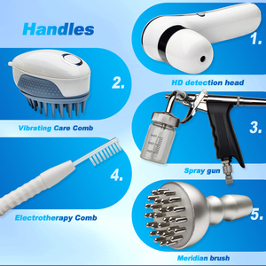 5 trong 1 điều trị rụng tóc tăng trưởng 2 HD Detector Heads da đầu phân tích Thiết bị phân tích Tóc máy cho rụng tóc da đầu massager - Product Image 3