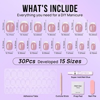 BTArtbox – Kit de faux ongles courts de haute qualité, en gel souple, couleur unie, style French, à presser, vente en gros