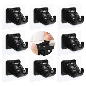 2 supports de tringle à <span class=keywords><strong>rideau</strong></span> sans perçage, universels, en plastique, autocollants, pour fixation murale - Product Image 2