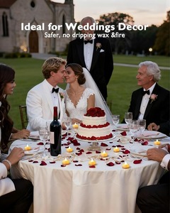 Pétales de rose artificiels <span class=keywords><strong>avec</strong></span> kit de 50 bougies LED en forme de cœur, anniversaire, nuit romantique spéciale, décoration de table de mariage - Product Image 6