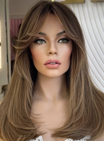 Pelucas Lace Front de Cabello Virgen con Cutícula Alineada, Rubio Ceniza con Reflejos Balayage, Ondulado, Sin Pegamento, Pre-arrancado, con Baby Hair