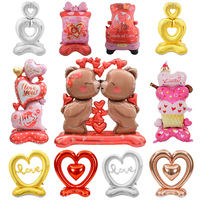 Ballon géant en forme d'ours avec broderie cœur pour organisation de mariage 2026, idéal pour la Saint-Valentin