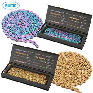 <span class=keywords><strong>Cadena</strong></span> de bicicleta de 9 velocidades SUMC, plata, oro, medio/hueco completo, ultraligera, 116L, 9 s, <span class=keywords><strong>9V</strong></span>, piezas de cadenas de bicicleta de carretera de montaña para Shimano Sram - Product Image 3