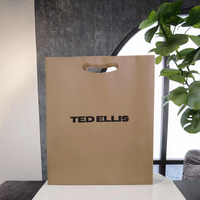 Bolsa de papel Kraft ecológica de alta calidad personalizada, mango de joyería marrón blanco, Material reciclado, logotipo impreso para promoción de tienda