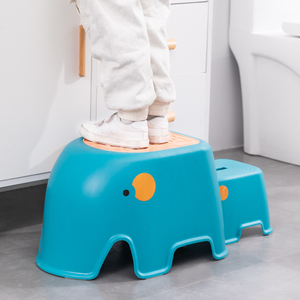 Sgabello per Bambini a Forma di <span class=keywords><strong>Elefante</strong></span>, Set di Sgabelli Antiscivolo in Plastica per Bagno, Lavabo, Vasino, Cucina - Product Image 1