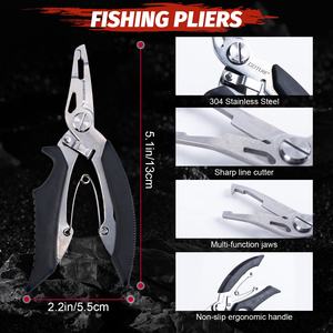 Kit complet d'outils <span class=keywords><strong>de</strong></span> pêche avec couteau à filet Pince en acier inoxydable et étui Oxford 600D pour le nettoyage du poisson - Product Image 4