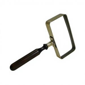 Loupe rectangulaire en laiton avec poignée en bois, motifs personnalisables et loupe de lecture durable, prix d'usine - Product Image 1