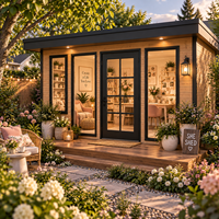 Abri extérieur préfabriqué moderne isolé à montage rapide avec fenêtres pour jardin, idéal pour les loisirs et la détente