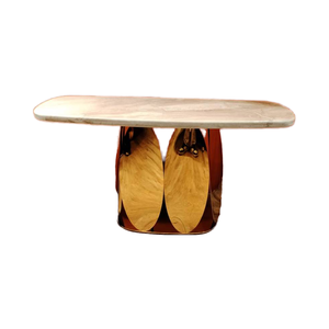 Moderne gouden marmeren houten paneelconsoletafel luxe villa appartement huis kantoor meubilair hotel woonkamer slaapkamer - Product Image 4