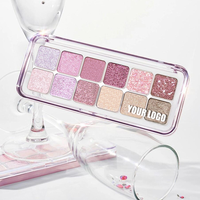 Palette de fards à paupières multicolores à paillettes de style coréen, imperméable, éclaircissante, à l'éclat nacré, pour peaux foncées et claires