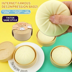 Large Simulation Bun <b>Squishy</b> Slow Rebound Barbecued Pork Bun Steamed Bun Prank Stress Relief Squeeze Toy - Product Image 1