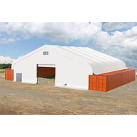 Grande Tente de Stockage Industrielle Portable en Acier Galvanisé à Double Treillis pour Entrepôt, Abri de Conteneur, Garage, Toit de Stockage, Extérieur