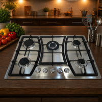 Table de cuisson à gaz 5 brûleurs OEM ODM, design personnalisé, cuisinière en acier inoxydable, exportation d'usine