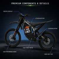 High Performance 3000W Electric Motobike 30Ah Lithium Battery 6061 Aluminum Frame for Adult Trail Exploration
