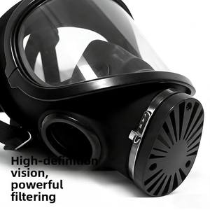 Masker Gas Wajah Penuh MF15 dengan Tabung Filter B2KP100 Bersertifikasi <span class=keywords><strong>CE</strong></span> Perlindungan Kimia Perlindungan Penuh Terhadap Gas dan Partikel - Product Image 3