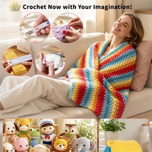 LQ260929Aeelike <b>Crochet</b> Kit for Beginners- Ideal DIY Craft Gift Women, | Starter Kits with Yarn, <b>Ergonomic</b> <b>Hooks</b> Storage Case - Product Image 4