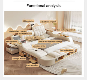 Lit multifonctionnel de luxe intelligent rembourré, mobilier de chambre à coucher, lits intelligents GRW-ZNC4709, lits rembourrés, lits S - Product Image 4