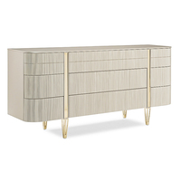 Commode de rangement moderne glamour de luxe en bois massif courbé Commode comme meuble d'appoint pour chambre à coucher Commode de chambre à coucher le coup de foudre