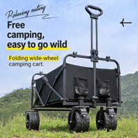 Chariot de camping tout-terrain professionnel pliable et étanche, robuste, pour le transport extérieur et les courses