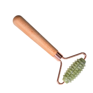 Rouleau de jade vert Xiuyan portable pour le massage du visage et la revitalisation de la peau - Product Image 4
