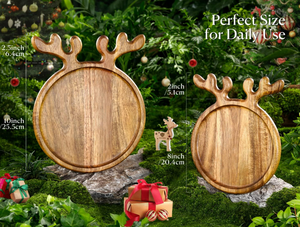 Bandeja de Navidad de madera Tablero de madera decorativo Forma de alce Plato de servicio <span class=keywords><strong>Vajilla</strong></span> de vacaciones Asta de Navidad Frutero Natural - Product Image 3