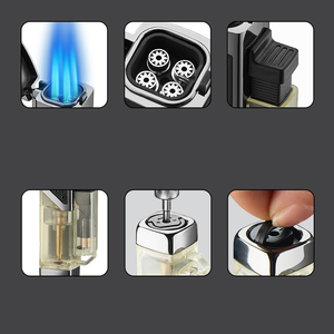 Briquet torche au butane DEBANG de haute qualité avec logo personnalisé, quatre flammes, alliage de zinc, cadeaux d'affaires, haute température pour la cuisson au barbecue - Product Image 4