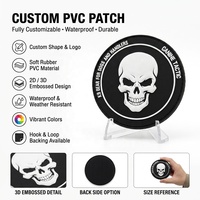 Patch PVC Crâne Personnalisé Noir, Badge Rond Tactique en Caoutchouc, Emblème Velcro pour Sac à Dos, Veste, Chapeau, Accessoire d'Équipement d'Extérieur